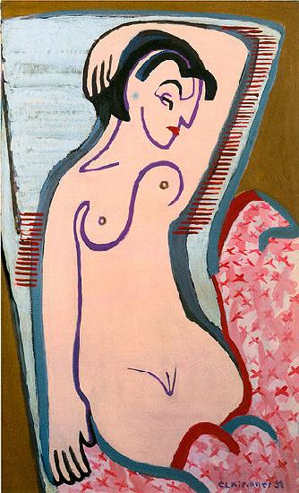 Ernst Ludwig Kirchner Reclining female nude France oil painting art